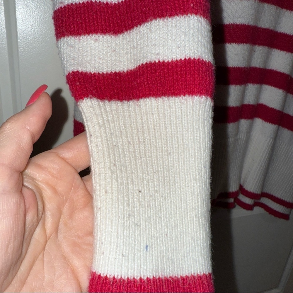 Lilly Pulitzer Red and White Striped Crew Neck Sweater l Large nautical beach - Picture 4 of 8